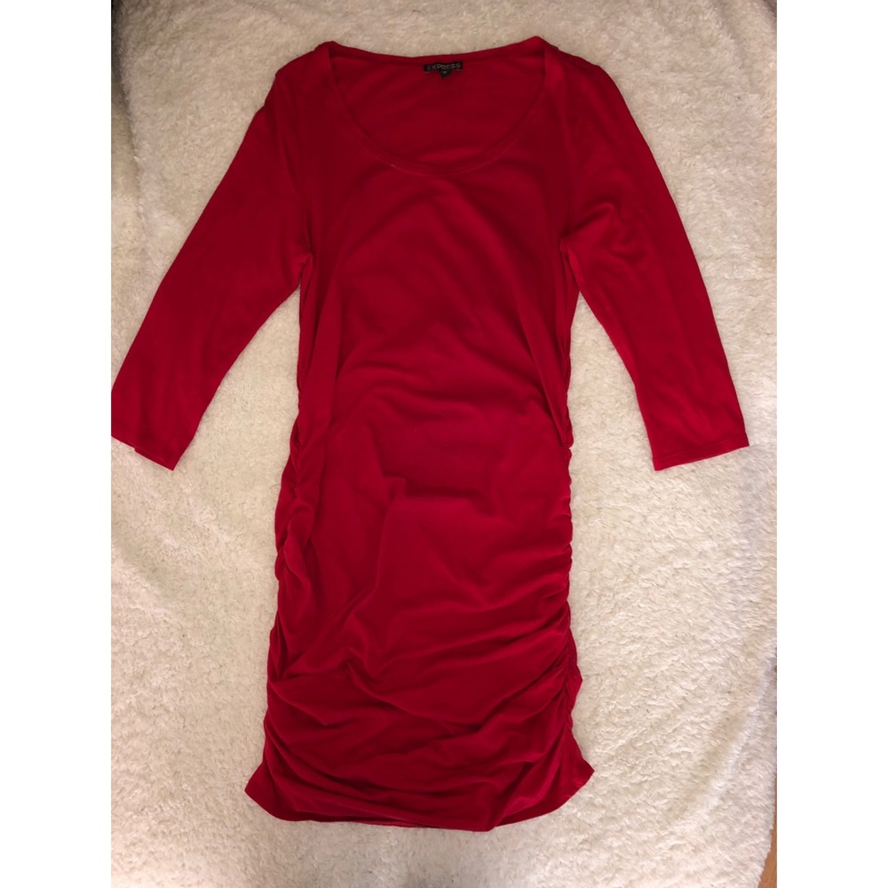 Red stretchy/fitting dress from express.